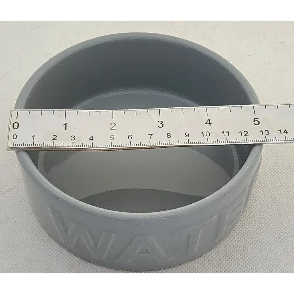 Pet Dish-Water-Park Life Designs-Gray-Holds 1 Cup Fluid-Embossed 